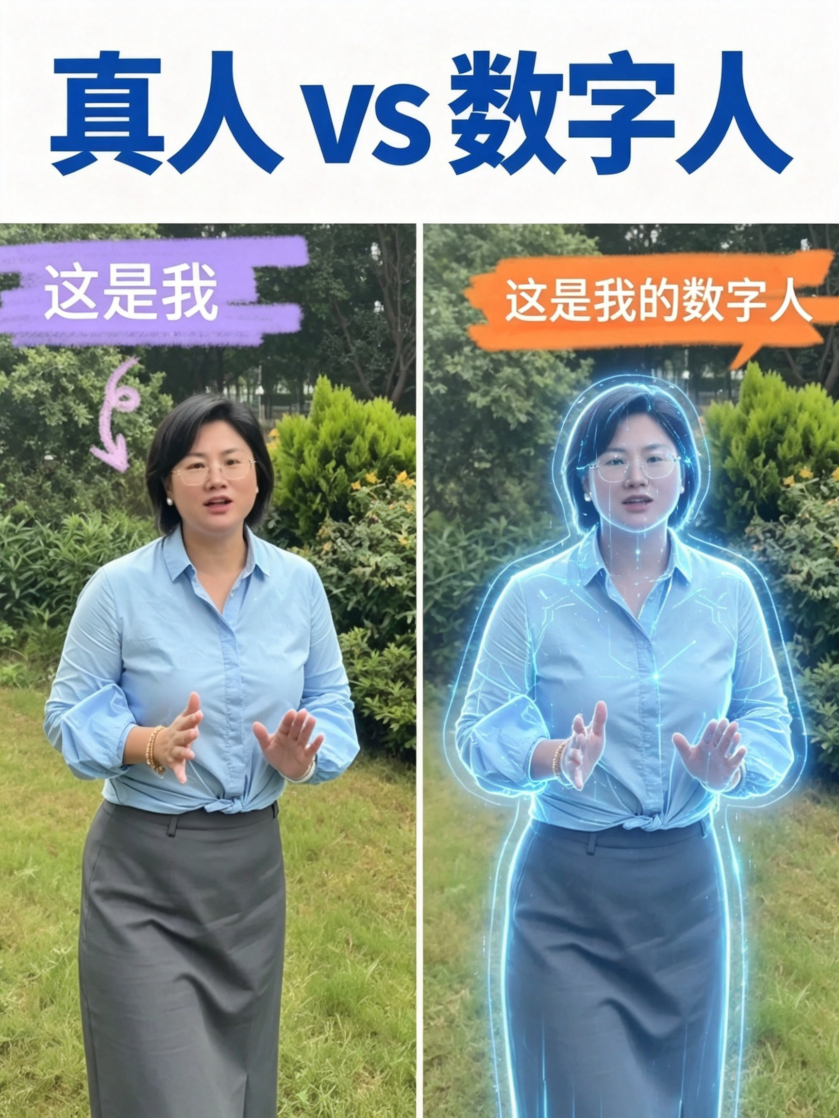 罗老师数字人对比
